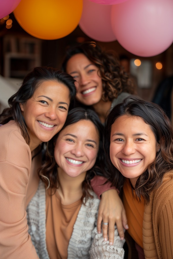 Joyful Gathering of Four Women