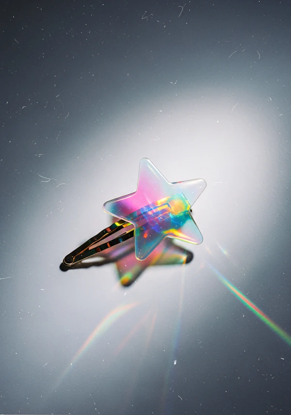 Holographic Star Clip
