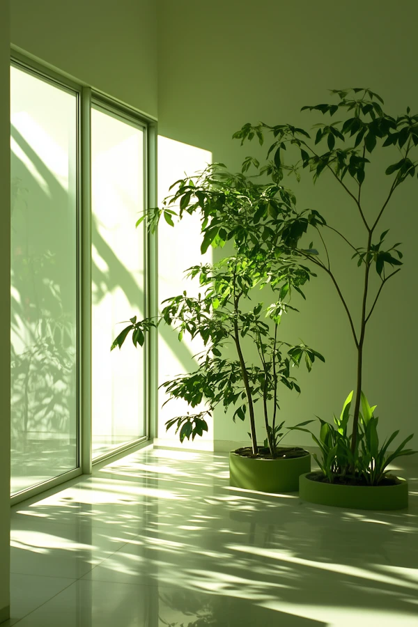 Sunlit Indoor Plants