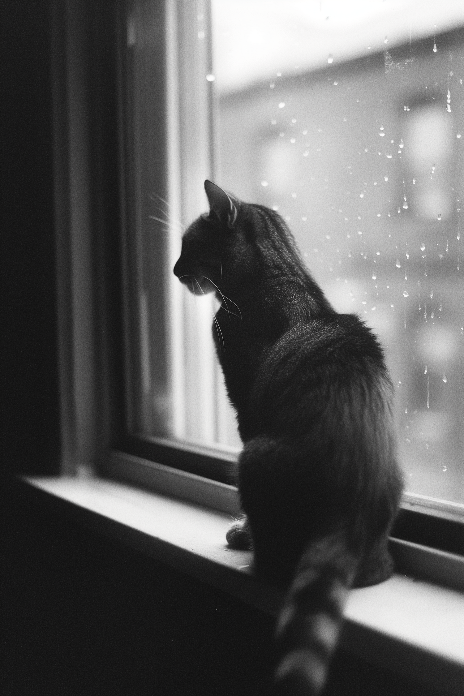 Contemplative Cat by the Window