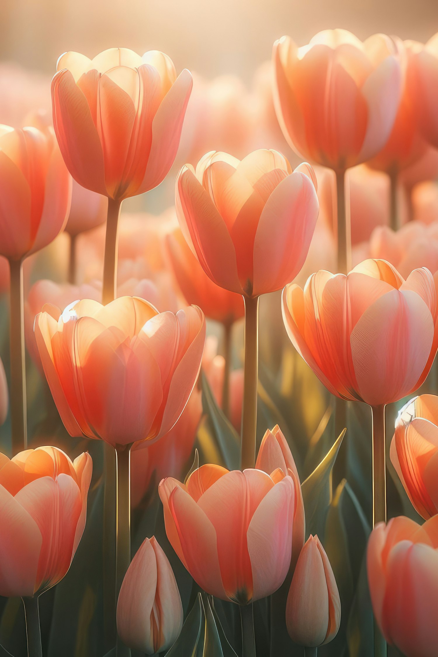 Luminous Tulips in Spring