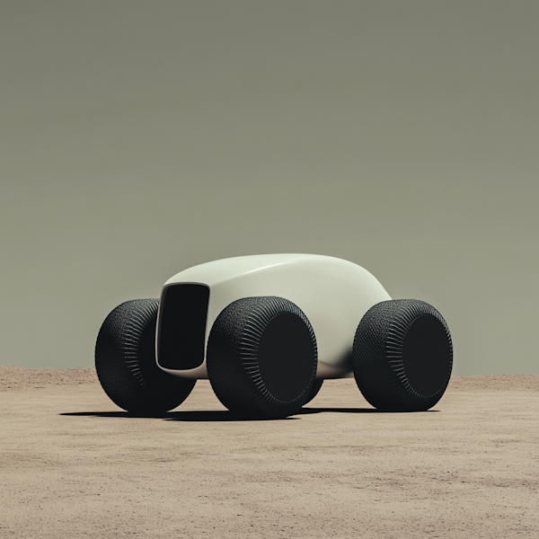 Futuristic Vehicle in Desert Landscape