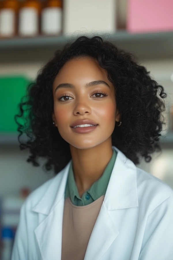 Young Woman in Lab Coat