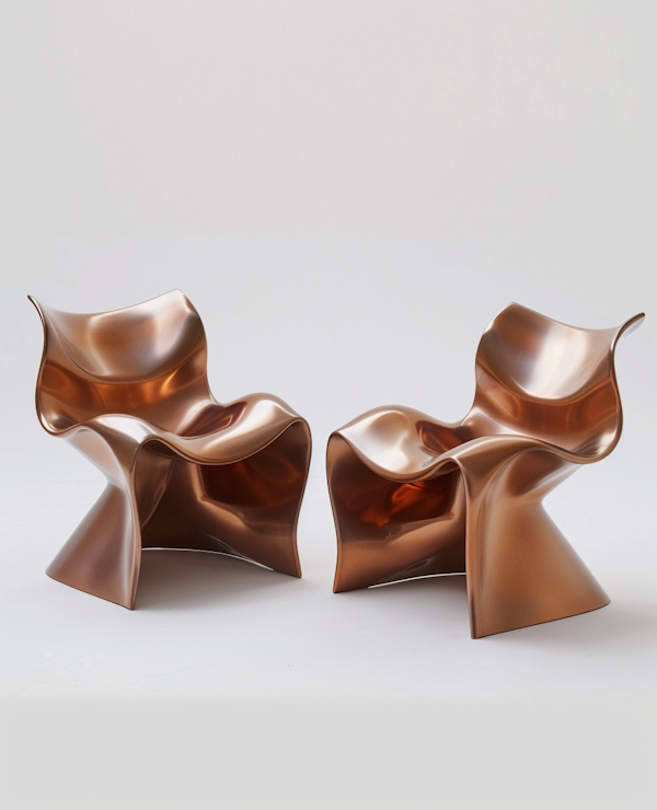 Sculptural Copper Chairs