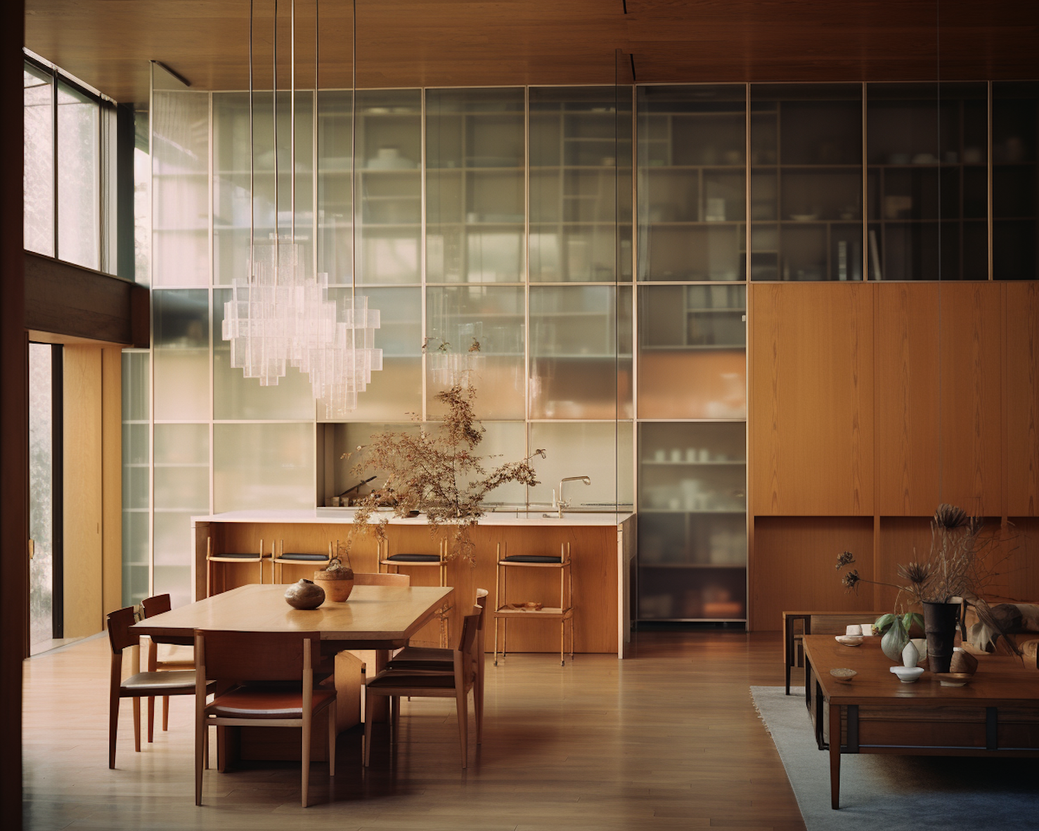 Modern Serenity: A Chic and Warm Dining Haven