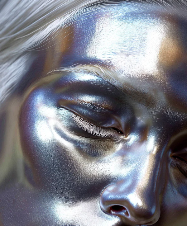 Futuristic Face Close-Up