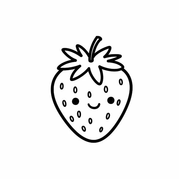 Smiling Strawberry Art