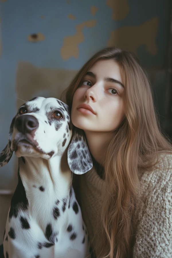 Woman and Dalmatian Companionship