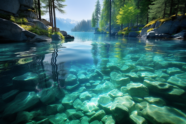 Serene Alpine Crystal Lake