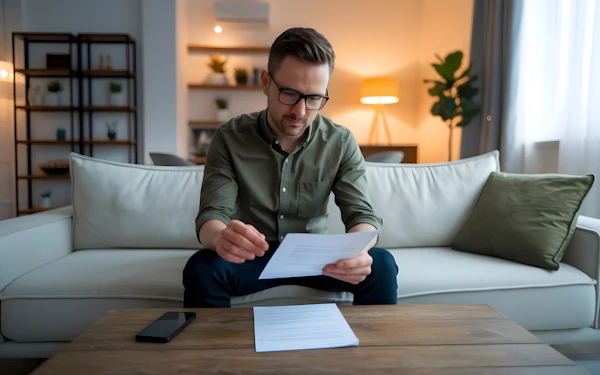 Man Reading on Couch