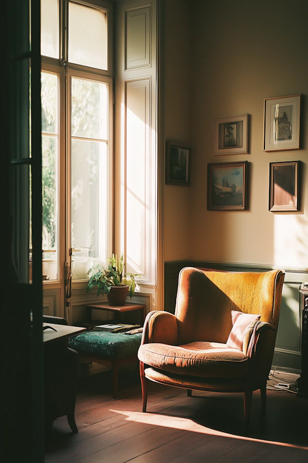 Cozy Interior with Vintage Armchair