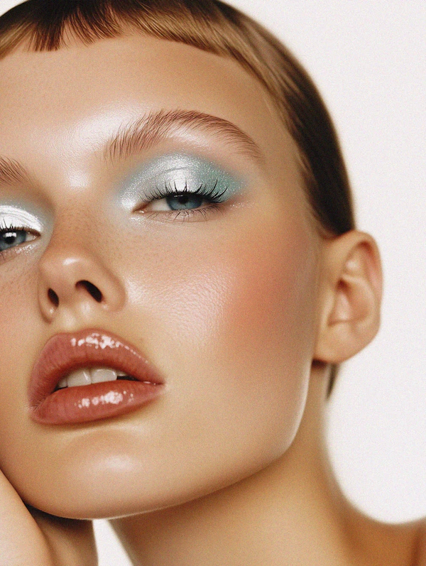 Close-up Portrait with Blue Eyeshadow