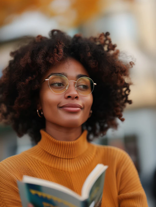 Joyful Young Woman in Autumnal Setting