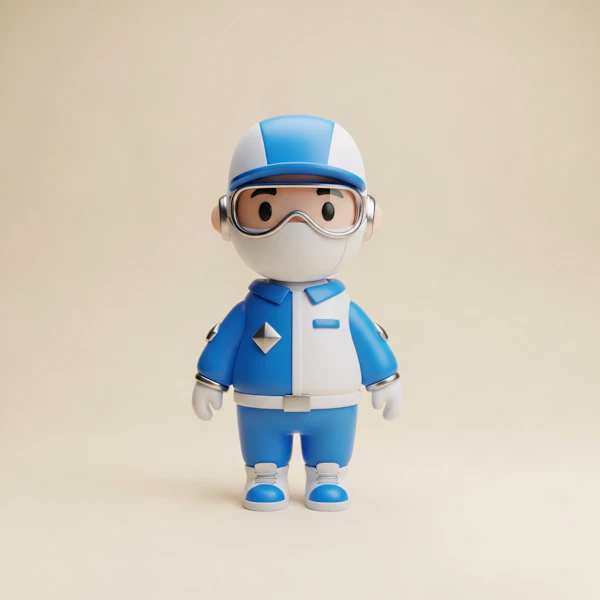 Stylized 3D Toy Figure