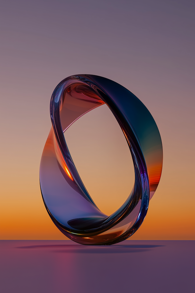 Abstract Sculpture with Gradient Background