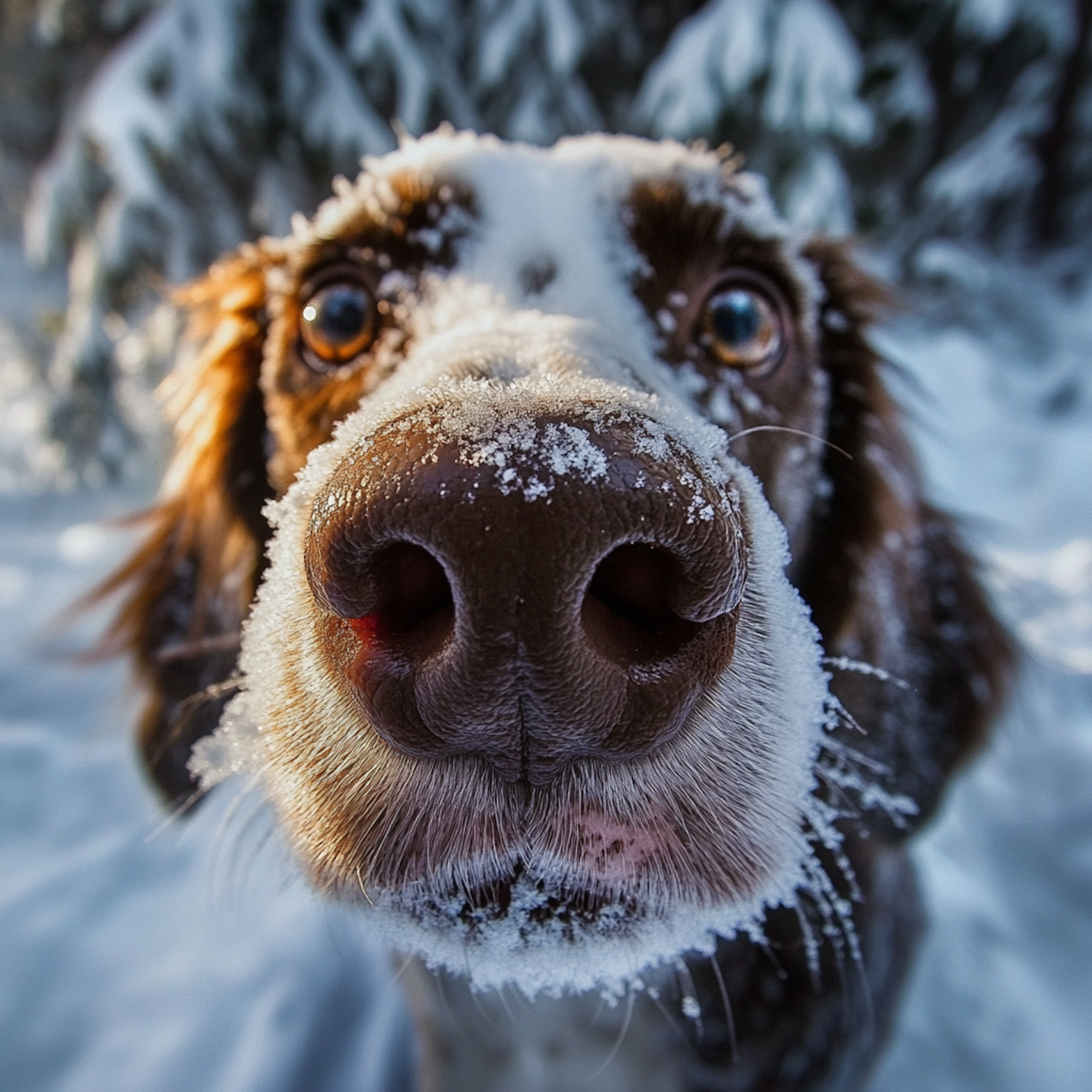 Curious Dog in Snow