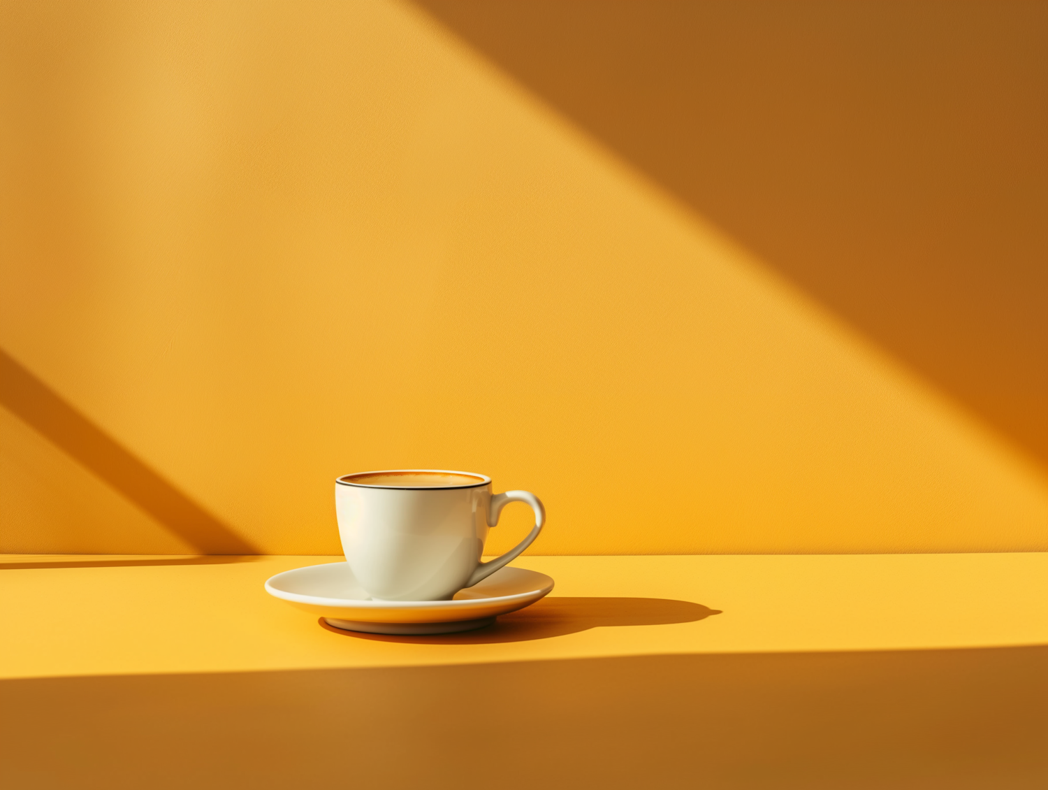 Minimalist Yellow Composition with Porcelain Cup