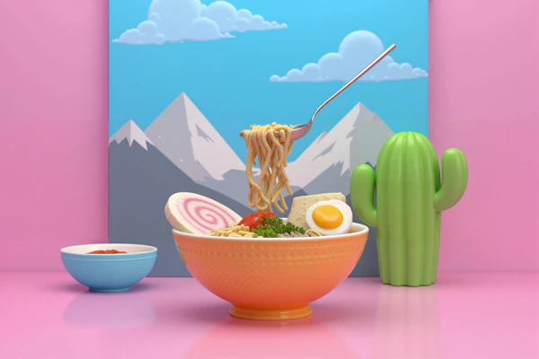 Colorful Ramen Bowl