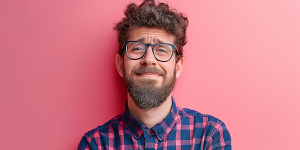 Portrait of a Smiling Man with Glasses and Beard