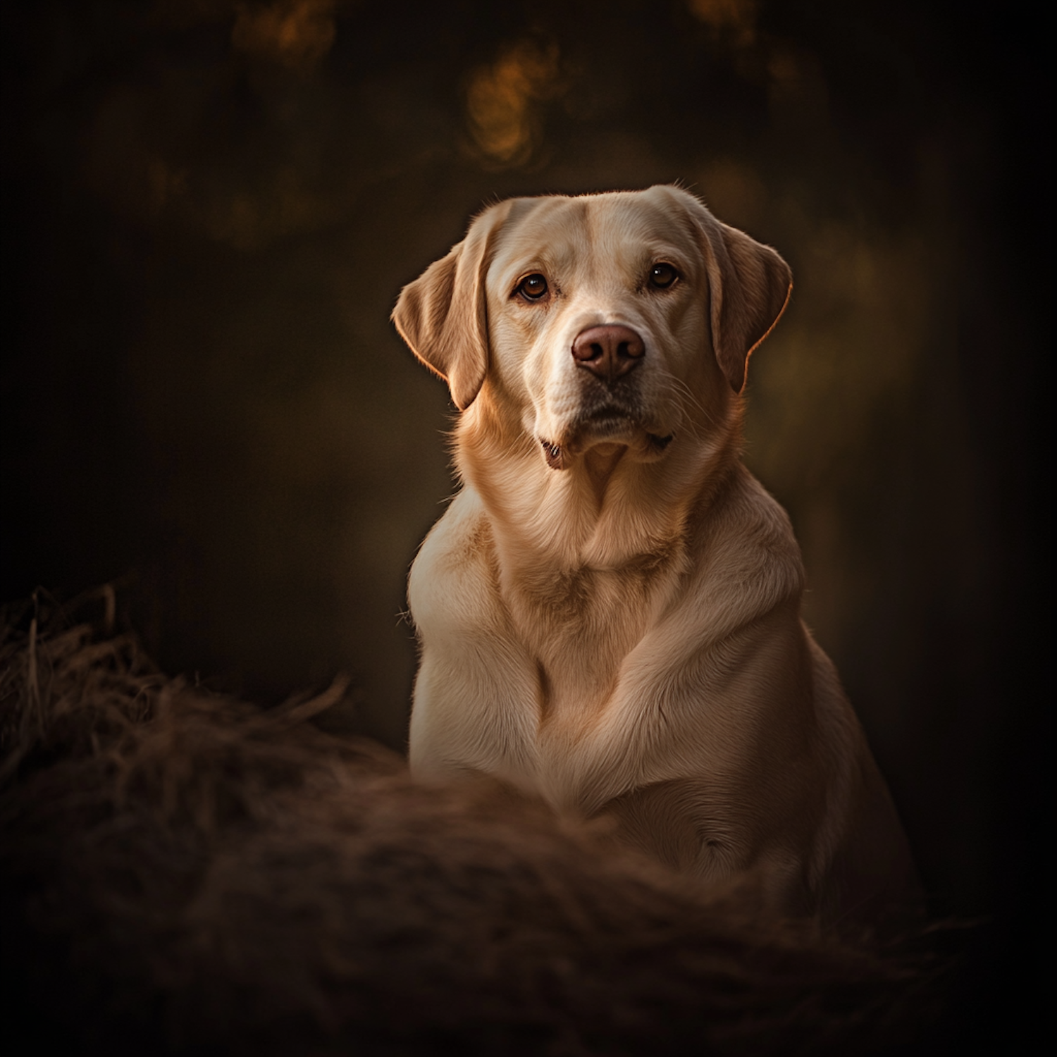 Golden Labrador in Serene Setting