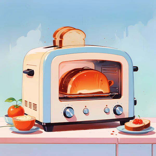 Retro Toaster Oven Art