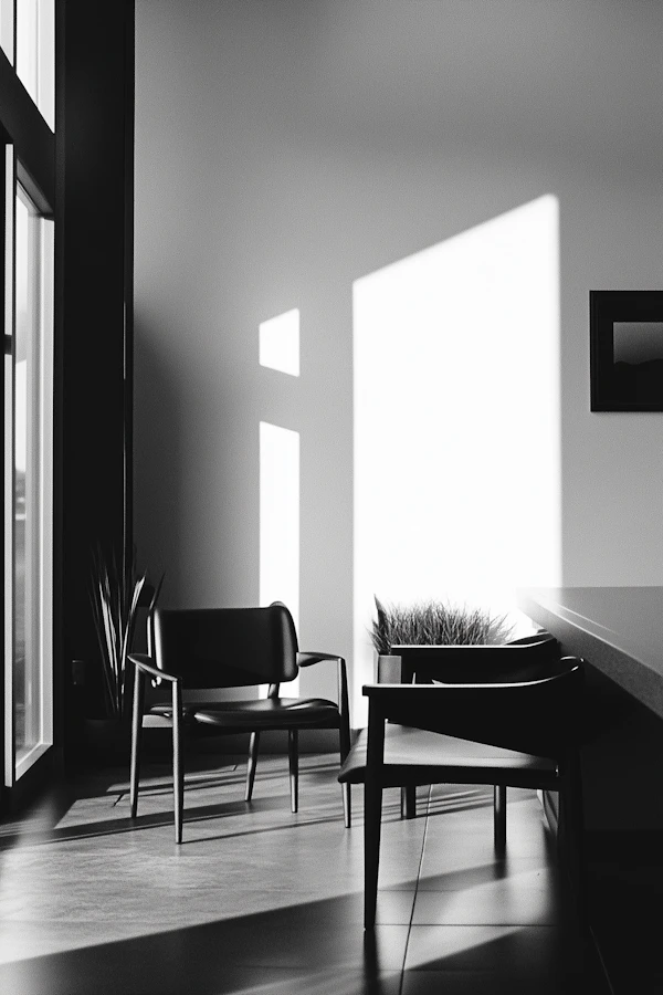 Minimalist Interior with Light and Shadow
