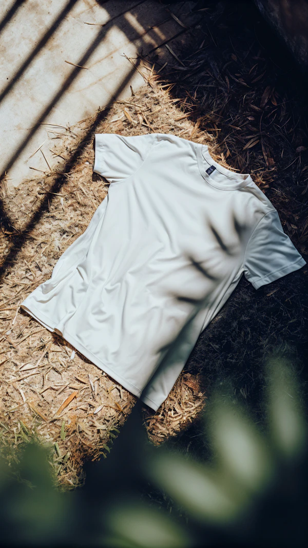 White T-shirt on Earthy Surface