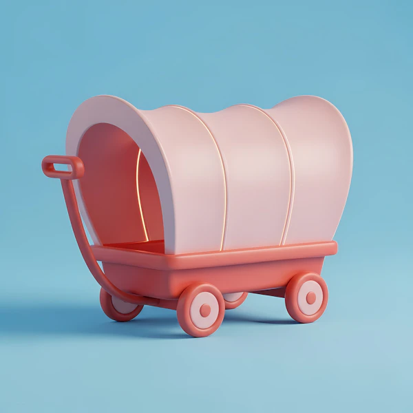3D Toy Wagon Illustration