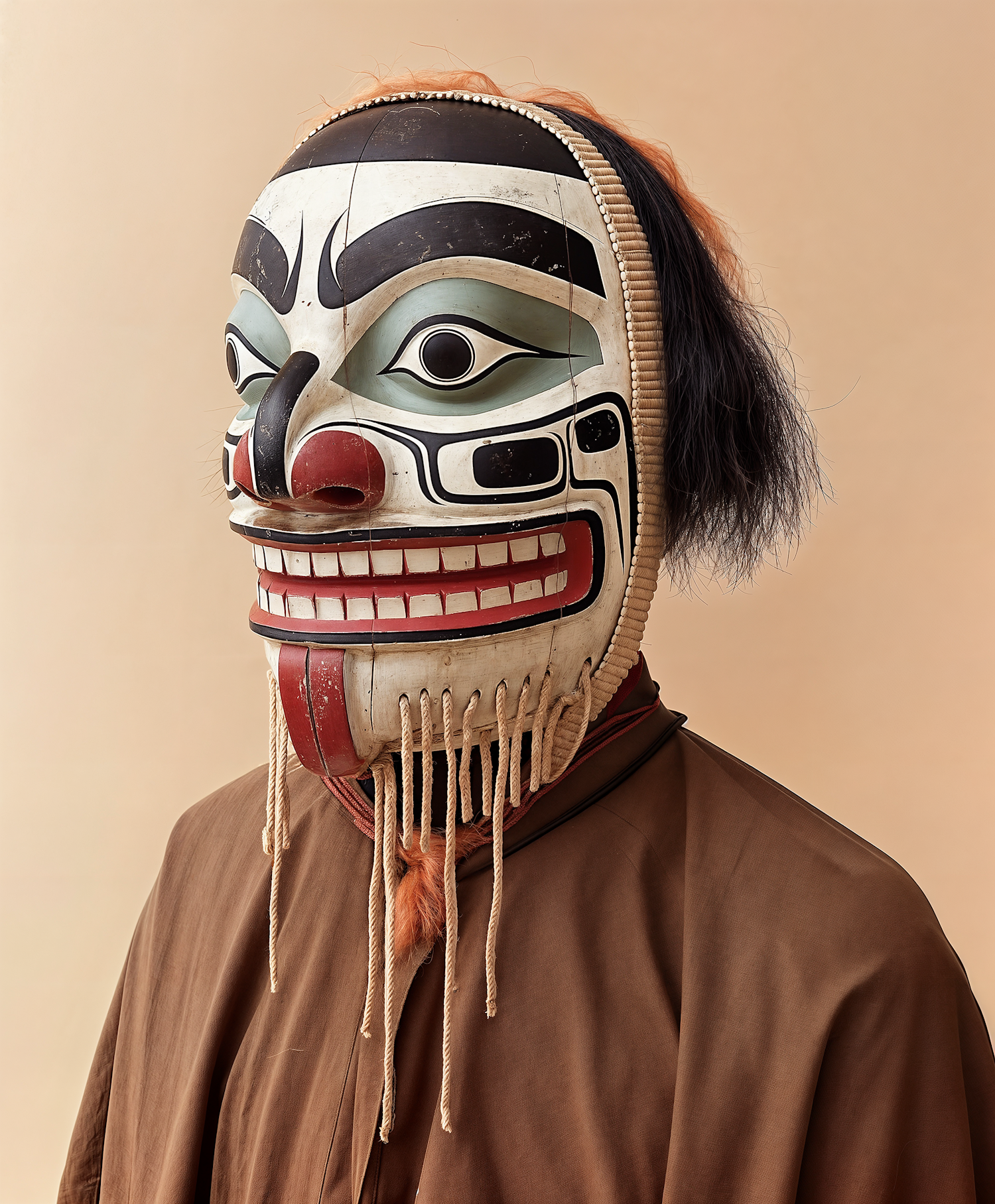 Cultural Mask in Traditional Attire