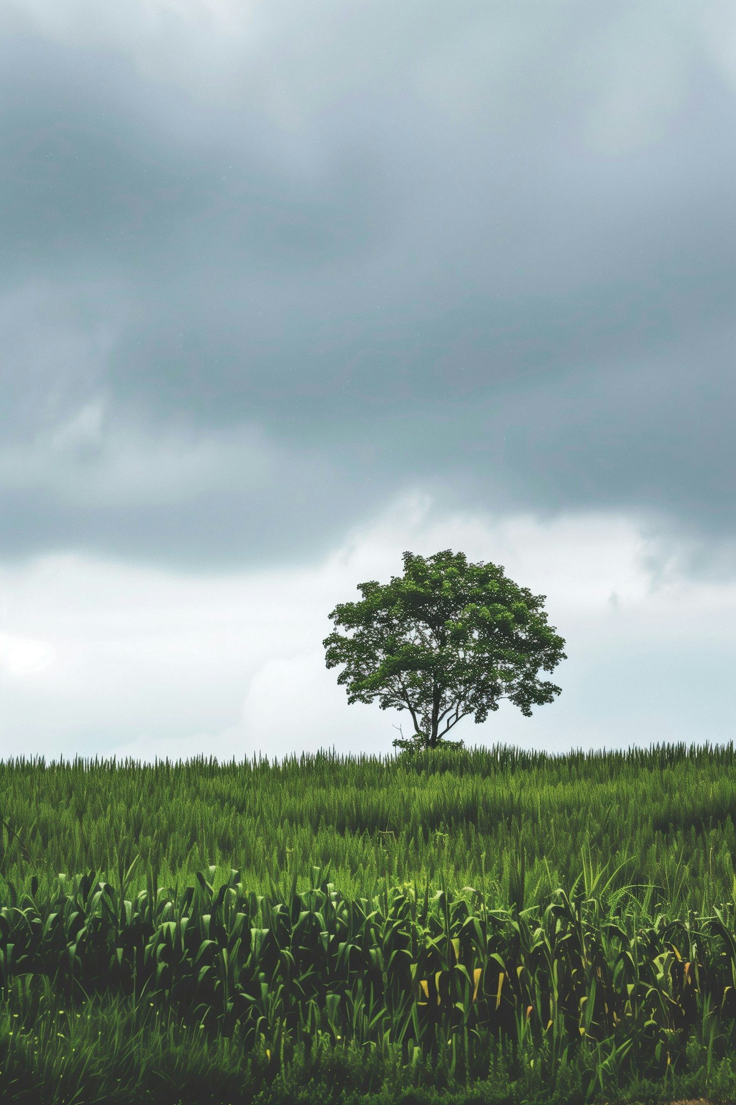 Lone Tree in Verdant Field