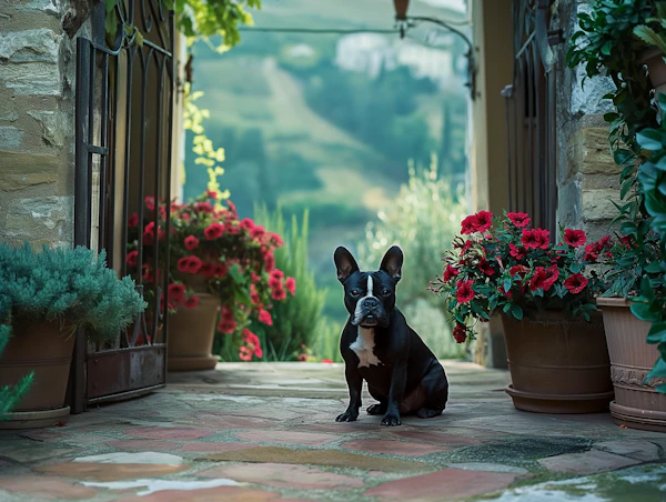 French Bulldog in Garden