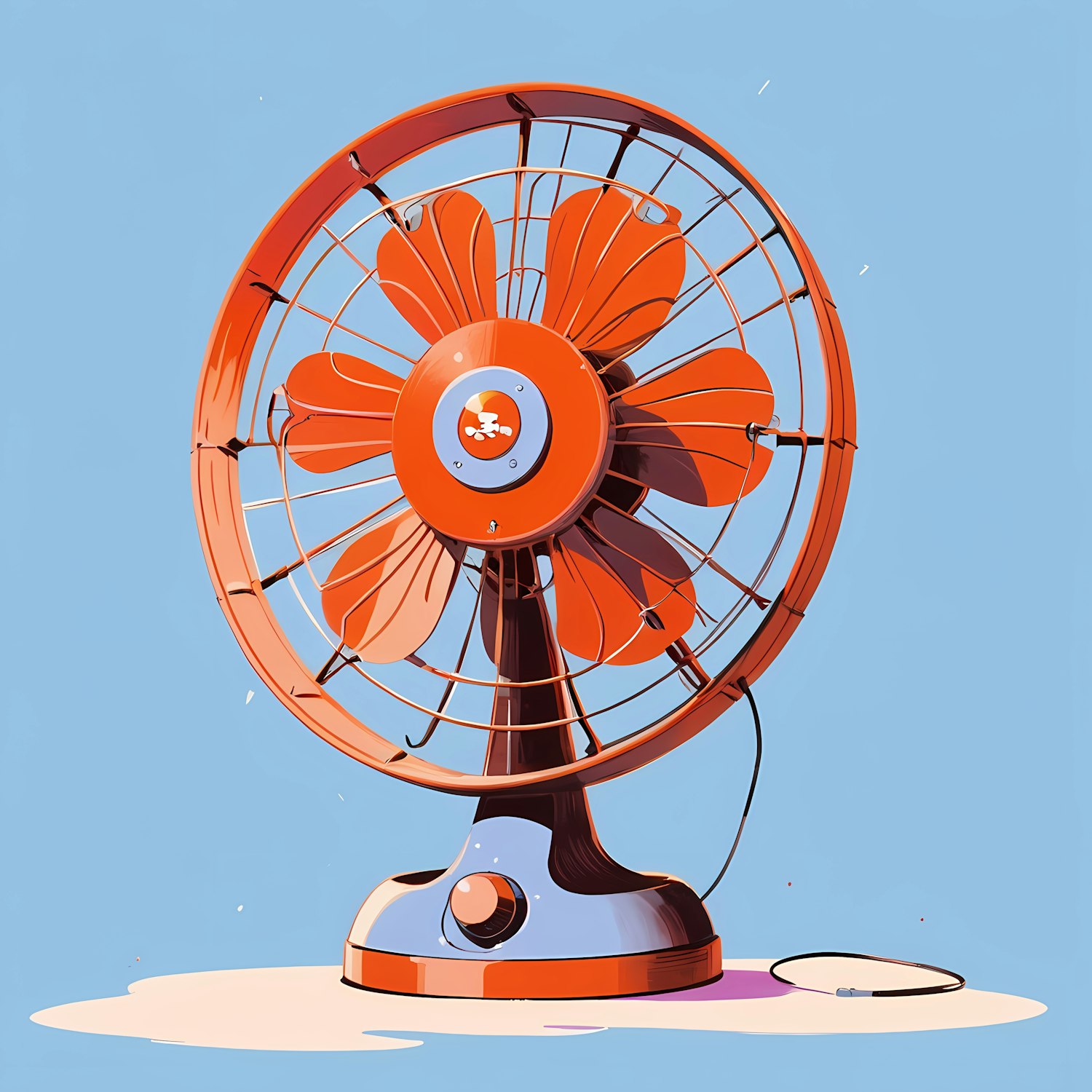 Retro Electric Fan Art Illustration on Lummi