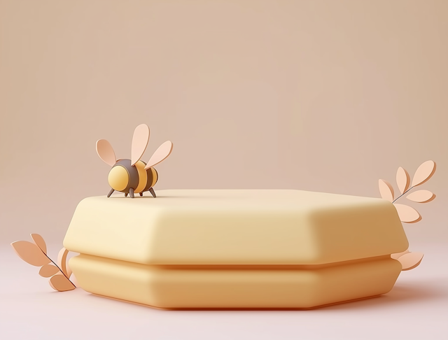 Whimsical Cartoon Bee on Yellow Bars