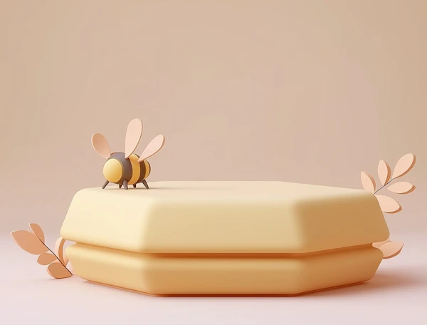 Whimsical Cartoon Bee on Yellow Bars