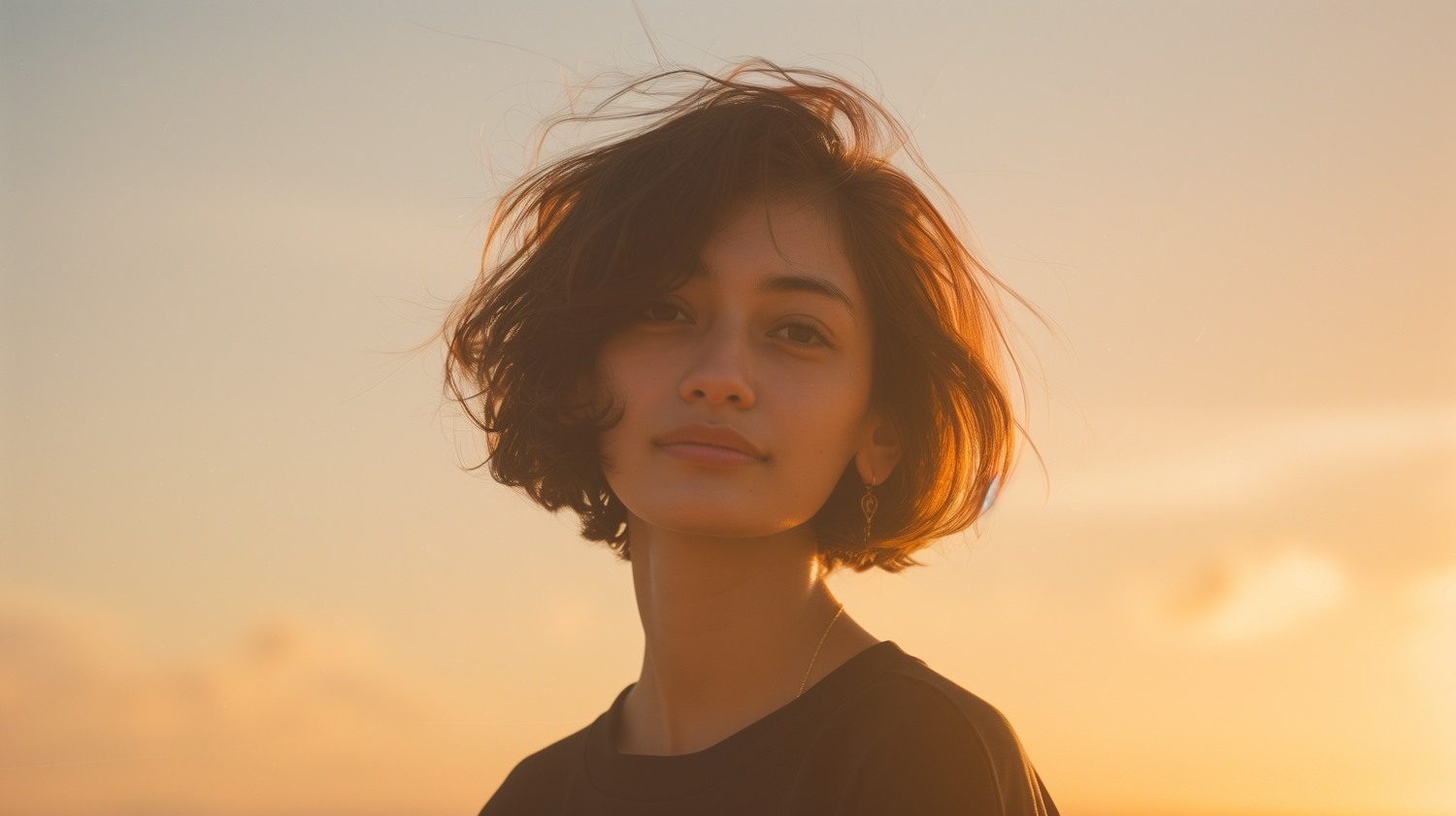 Serene Sunset Portrait