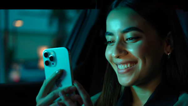 Woman in Car with Phone
