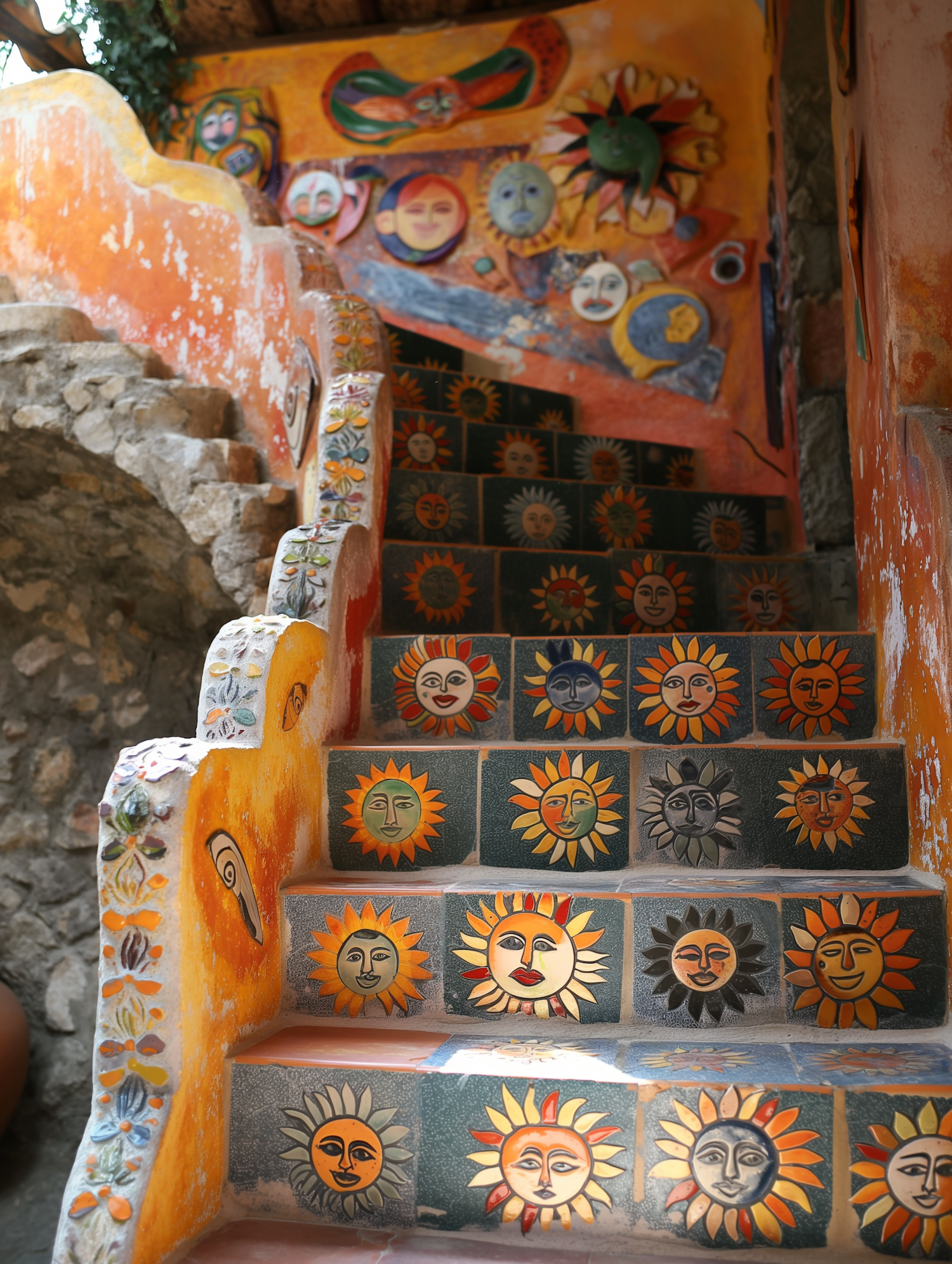 Artistic Celestial-themed Staircase