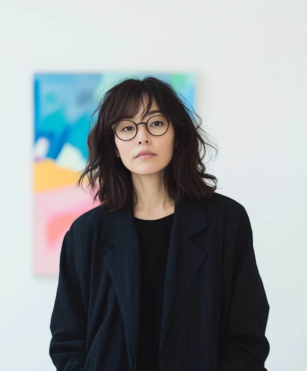 Portrait of a Woman with Abstract Background