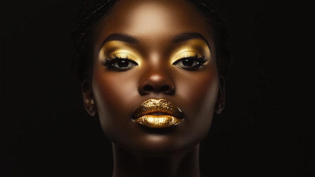 Striking Gold Makeup Portrait