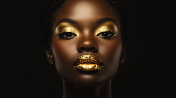Striking Gold Makeup Portrait