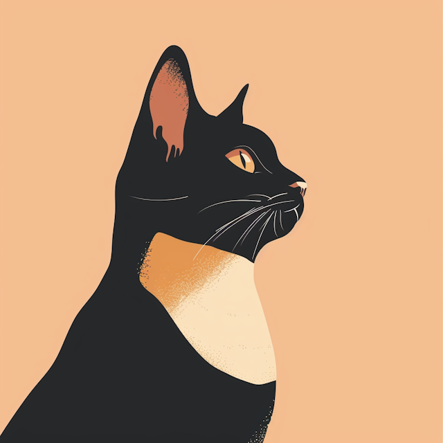 Stylized Black Cat Illustration