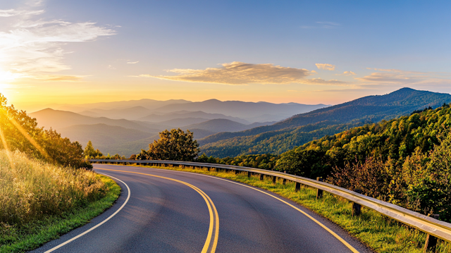 Scenic Road Through Forest