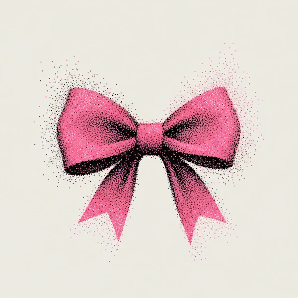 Pointillism Pink Bow