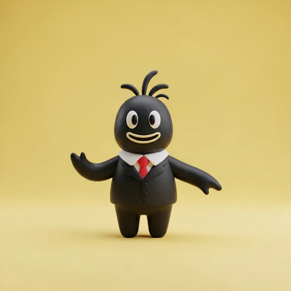 Cheerful Cartoon Character