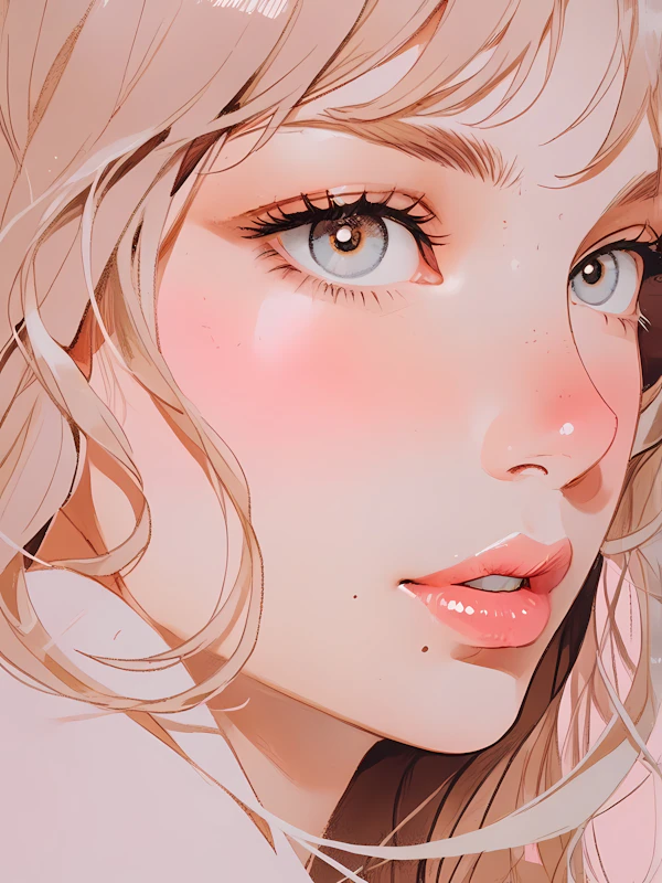 Close-up Illustration of Human Face