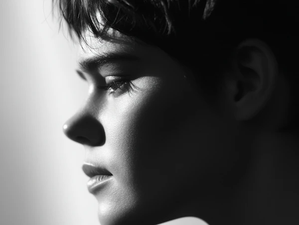 Black and White Profile Portrait