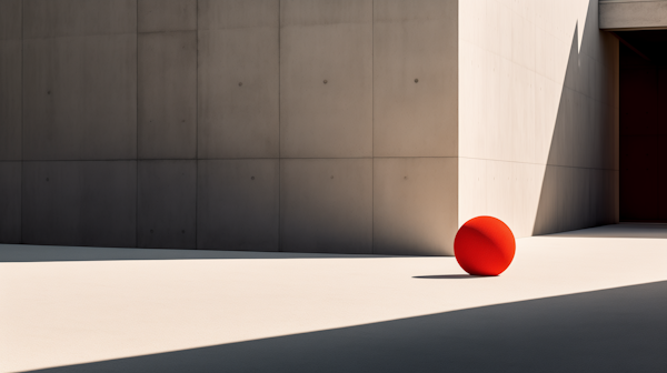 Modern Minimalist Red Sphere