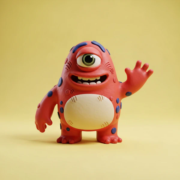 Cheerful Cartoon Monster