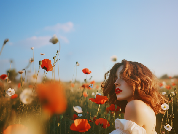 Woman in Flower Field