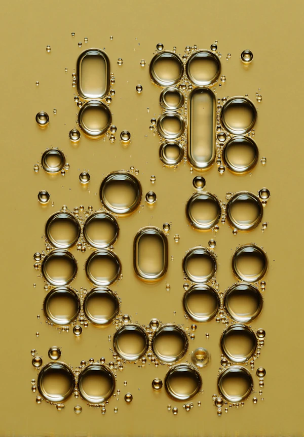 Golden Bubbles Close-Up